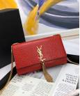Клатч Сен Лоран Tassel Crocodile Red